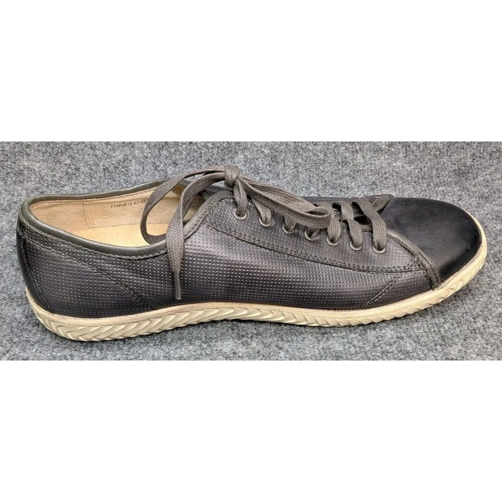 John Varvatos USA Mens 11M Black Leather Low Top Sneakers Casual Lace Up Shoes